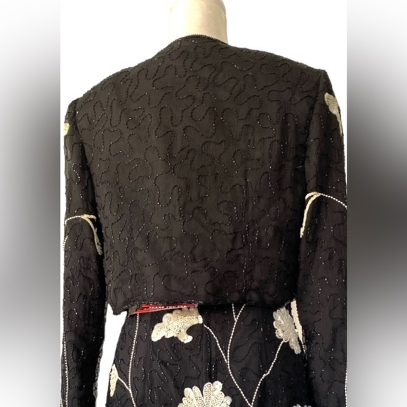 Styleworks Wicked 1990s Beaded Cocktail Dress with Jacket Sz 10 - Picture 10 of 15